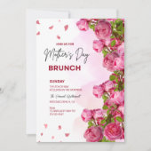 Roze Floral Waterverf Mothers Day Brunch Kaart (Voorkant)