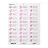  Roze Floral Waterverf Return Address Label (Full Sheet)