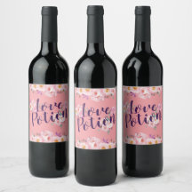 Roze Floral Waterverf Valentijnse Love Potion