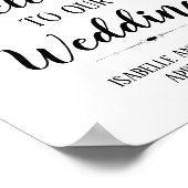 Roze Floral Waterverf Welkomstbord bruiloft Poster (Hoek)