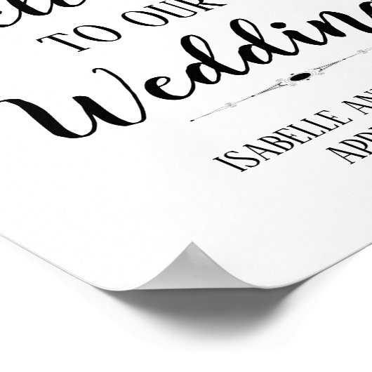 Roze Floral Waterverf Welkomstbord bruiloft Poster (Hoek)