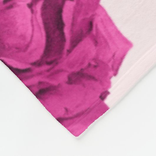 Roze Floral Wedding Jubileum Fleece Blanket (Hoek)