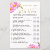 Roze Floral Wedding of Couples Shower Game (Voorkant)