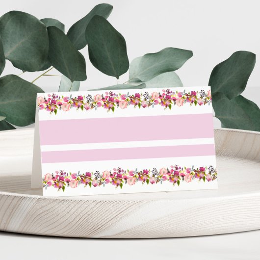 Roze Floral Wedding Place card Plaatskaartje