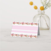 Roze Floral Wedding Place card Plaatskaartje (Achterkant)