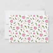 Roze Floral Wedding QR Code RSVP Card (Achterkant)