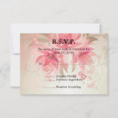 Roze Floral Wedding RSVP (Voorkant)