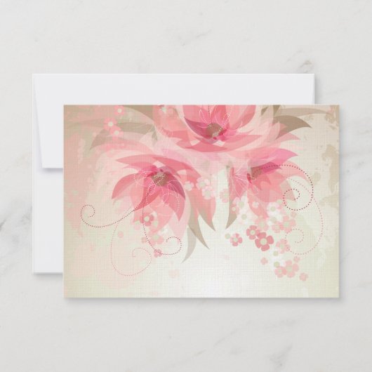 Roze Floral Wedding RSVP (Achterkant)