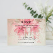 Roze Floral Wedding RSVP (Staand voorkant)