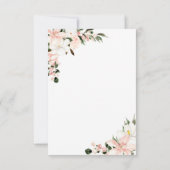 Roze Floral Wedding RSVP-kaart, maaltijdopties RSVP Kaartje (Achterkant)