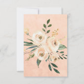 Roze Floral Wedding RSVP-kaart RSVP Kaartje (Achterkant)