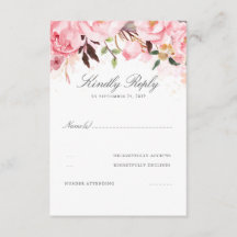 Roze Floral Wedding RSVP
