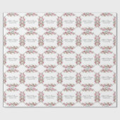 Roze Floral Wedding Script Name Elegant  Cadeaupapier (Vlak)