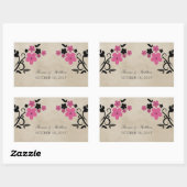 Roze  Floral Wedding Stickers (Vel)