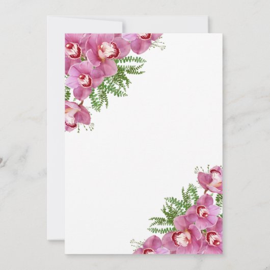 Roze Floral Wedding Uitnodiging (Achterkant)