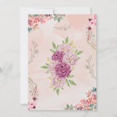 Roze Floral Wedding Uitnodiging (Achterkant)