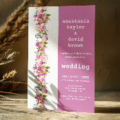 Roze Floral Wedding Uitnodiging
