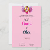Roze Floral Wedding Uitnodiging (Voorkant)