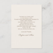 Roze Floral Wedding Welcome Enclosure Kaart (Achterkant)