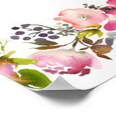 Roze Floral Wedding Welcome Sign Poster (Hoek)