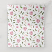 Roze Floral Wedstrijd Tafelnummer Plaats kaart Plaatskaartje (Binnenkant ongevouwen)