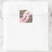 Roze Floral Whimsical Dank u stickers (Tas)