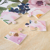 Roze Floral White Christelijke Bijbel verst God bi Legpuzzel (Zijkant)