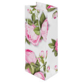 Roze Floral Wijn Cadeautas (Achterkant Gekanteld)