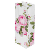Roze Floral Wijn Cadeautas (Voorkant Gekanteld)