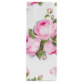 Roze Floral Wijn Cadeautas (Voorkant)