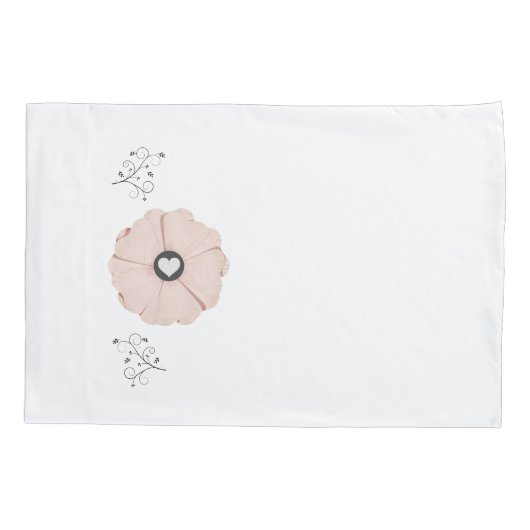  roze Floral/wijn standaard Kussensloop set (Achterkant-Links)