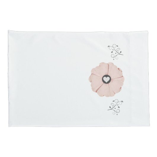  roze Floral/wijn standaard Kussensloop set (Achterkant-Rechts)