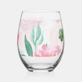 Roze Floral Wijnglas Zonder Voet (Achterkant)
