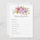 Roze Floral wil Baby, baby shower spel Kaart (Voorkant)