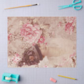  roze Floral Woman in Pet Shabby Chic Tissuepapier (Craft)