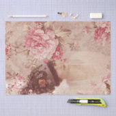  roze Floral Woman in Pet Shabby Chic Tissuepapier (Craft)