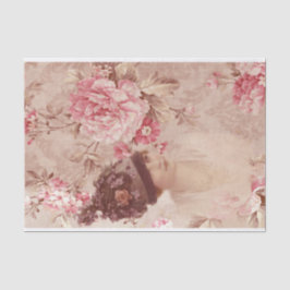  roze Floral Woman in Pet Shabby Chic Tissuepapier