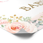 Roze Floral Woodland Animals Baby shower Welkom Poster (Hoek)