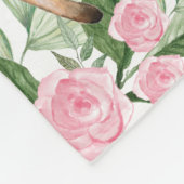 Roze Floral Woodland Animals Custom Monogram Name Fleece Deken (Hoek)