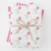 Roze Floral wrapping Papier voor platte vellen vel (In situ)