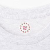 Roze Floral WreatCustom Name School Labels (Aangebracht)