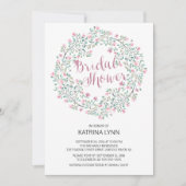  Roze Floral Wreated Vrijgezellenfeest Kaart (Voorkant)