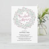  Roze Floral Wreated Vrijgezellenfeest Kaart (Staand voorkant)