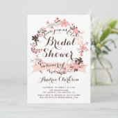  roze Floral Wreated Vrijgezellenfeest Kaart (Staand voorkant)