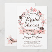  roze Floral Wreated Vrijgezellenfeest Kaart (Voorkant / Achterkant)