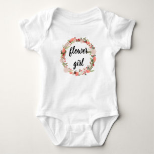 Roze Floral Wreath Bloemenmeisje Clothing Romper