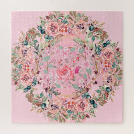 Roze Floral Wreath Legpuzzel