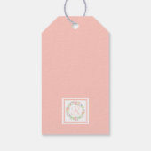 Roze Floral Wreath - Monogrammen Cadeaulabel (Achterkant)