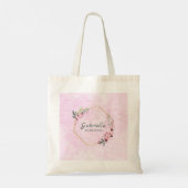 Roze Floral Wreath Tote Bag (Achterkant)