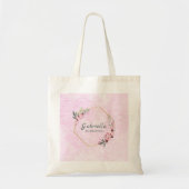 Roze Floral Wreath Tote Bag (Voorkant)